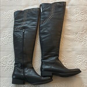 Matisse Thunder Road Black Studded Over the Knee Boots 7M Leather NWOT